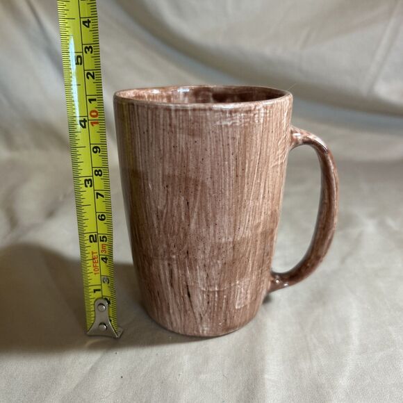 Handmade Ceramic Pottery Mug Coffee Wood Grain Glaze - Picture 3 of 4